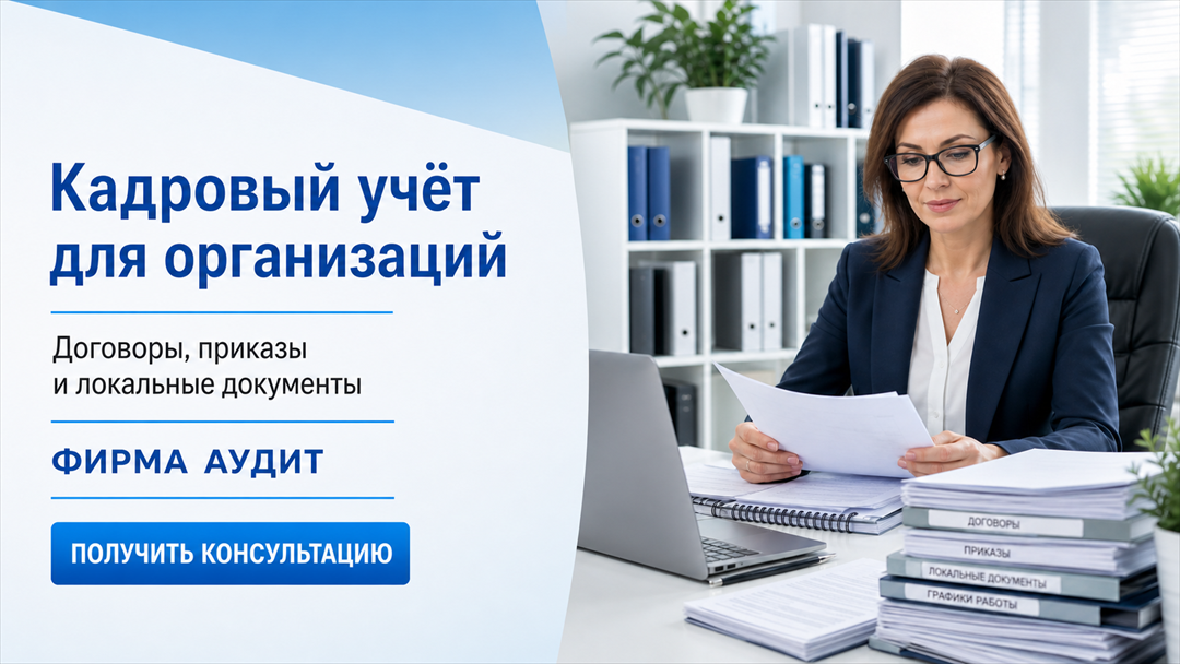 Баннер услуги «Кадровый учёт для организаций»